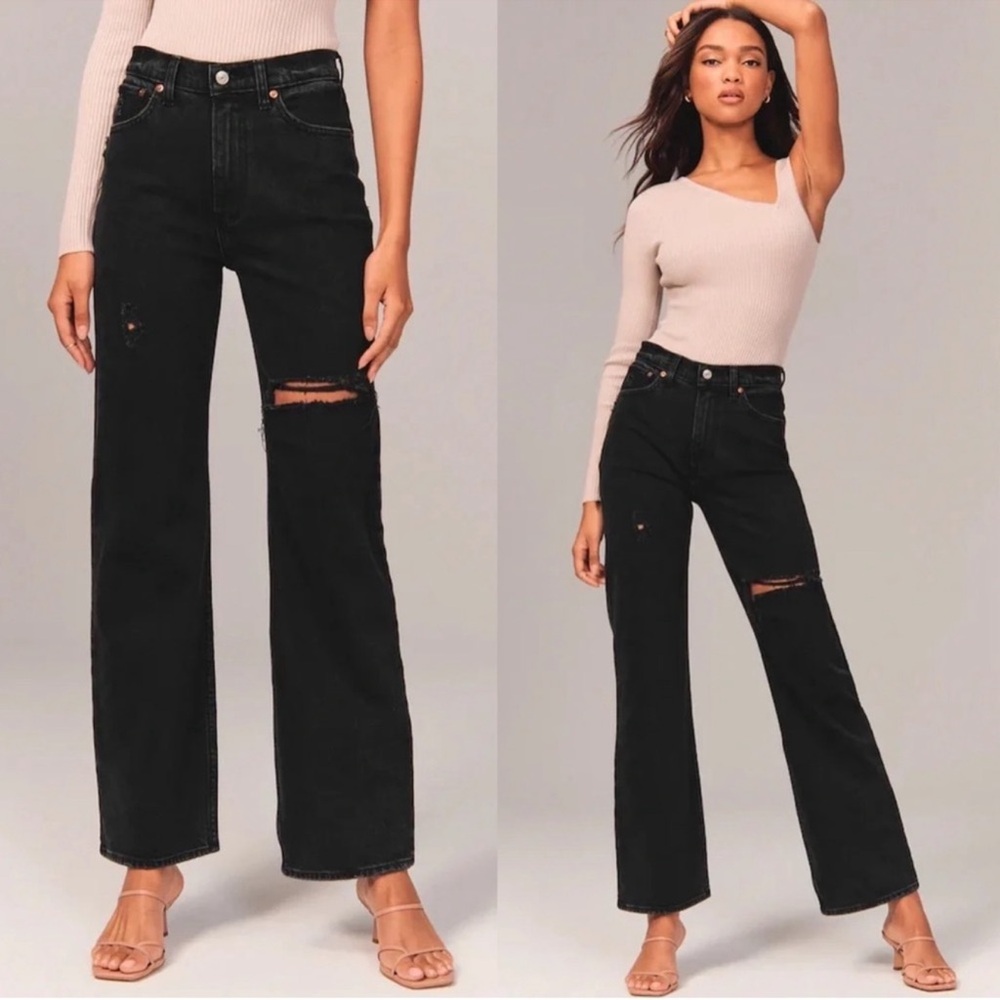 Abercrombie & Fitch Curve Love Ultra High Rise 90’s Relaxed Jean